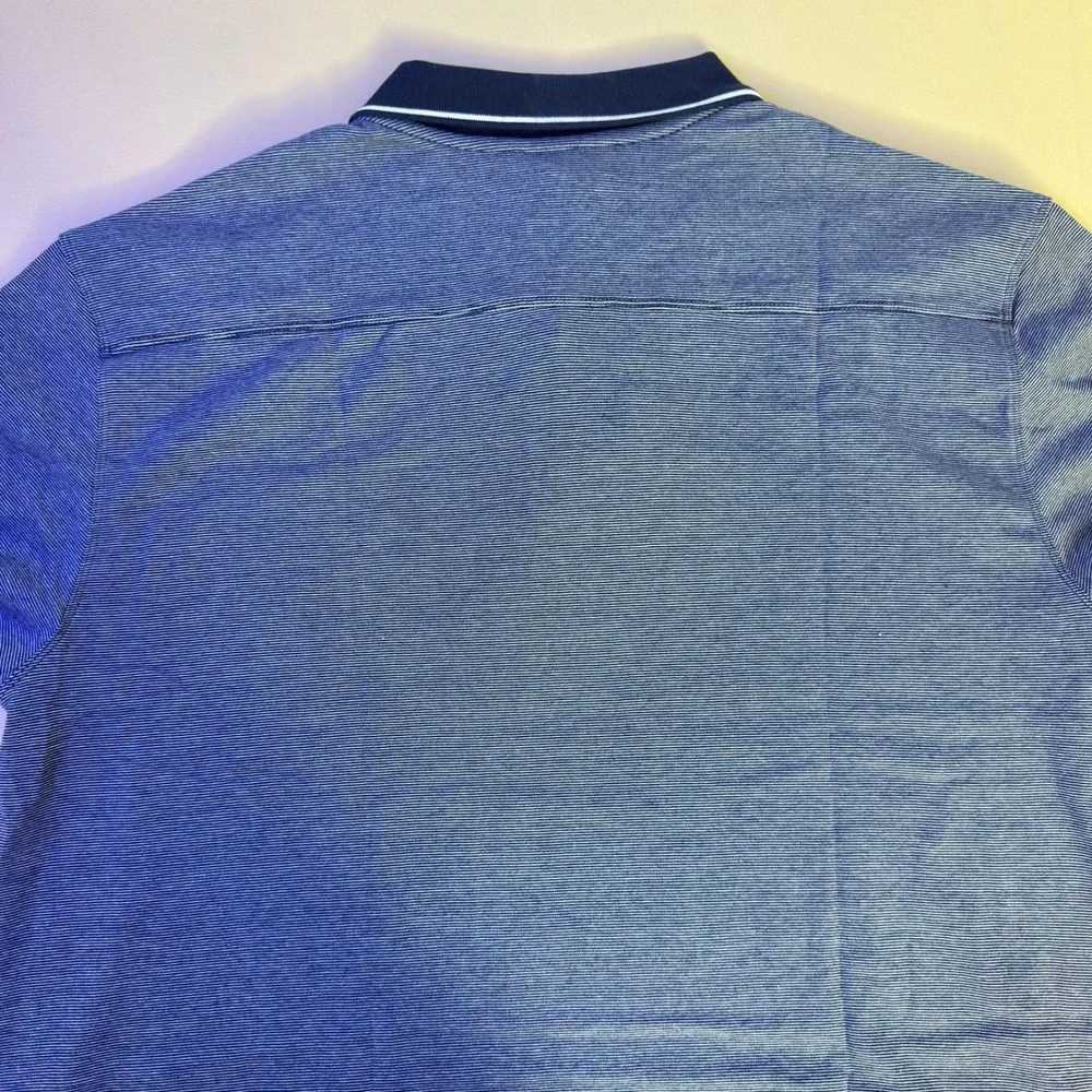 NEW Banana Republic Luxury-Touch Polo Short Sleeve Mens‎ XXL Blue Tipped Collar